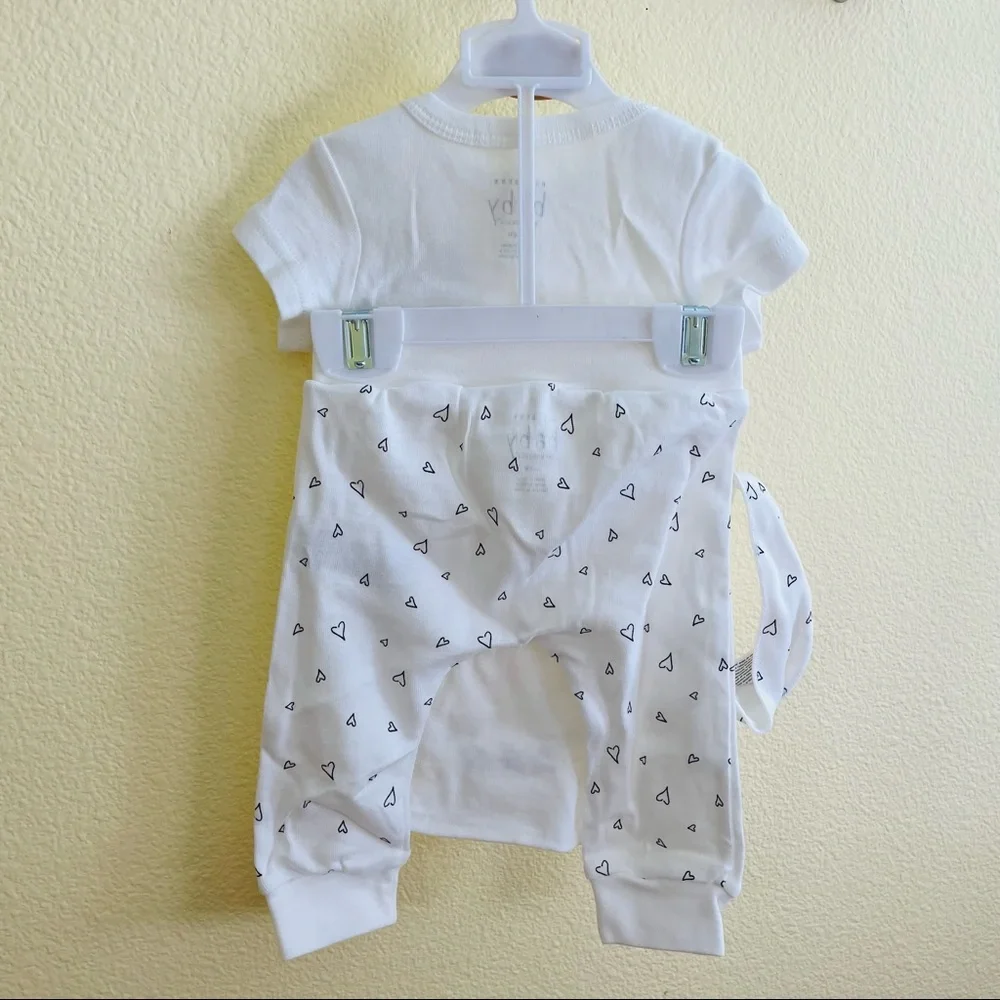 Rae Dunn I GOT IT FROM MY MAMA Baby Girl Bodysuit Pants Headband 3Piece Set 3-6M